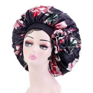 Bonnet, Large Floral Satin Sleeping Caps